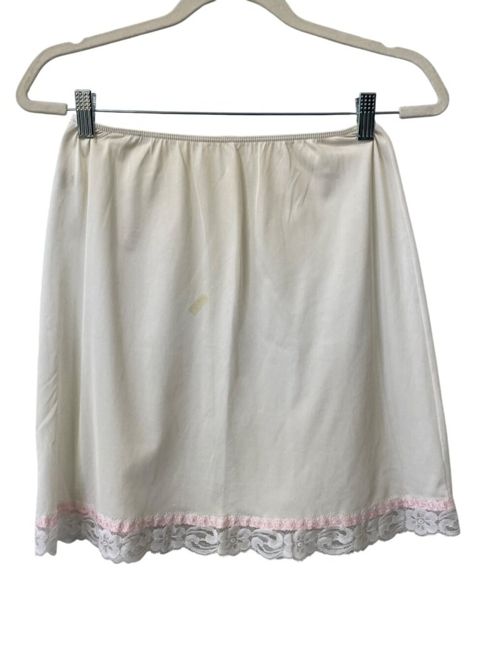 Vintage Sears Slip Medium Nylon Anti Cling Half Lace Trim Fairy Feminine